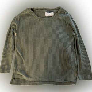 Old Navy Green Ribbed Girls’ Long Sleeve Shirt